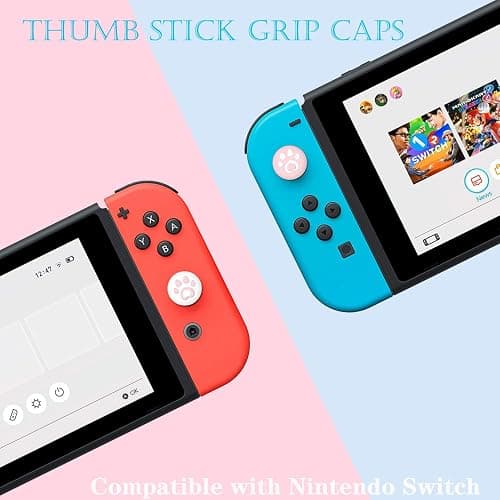 OLDZHU Pink Dockable Protective Case Cover Compatible with Nintendo Switch Joy-Con Controllers,with Glass Screen Protector and 4 Thumb Grips,Shock-Absorption and Anti-Scratch (Pink) thumbnail 4