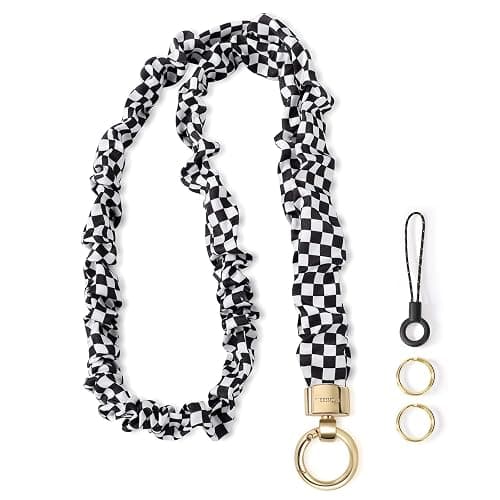 WEESMILE Stretchy Scrunchie Lanyard for ID Badges – Cute Neck Lanyard for Keys | Retractable Keychain Holder for Women - Image 1