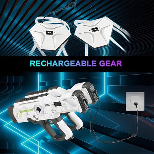 Laser Tag Rechargeable, Lazer Tag Game Set of 2 for Kids Indoor & Outdoor Play, Gift Ideas for Kids Teens and Adults, Cool Toys for Teenage Ages 8 9 10 11 12+Year Old Boy & Girls thumbnail 4