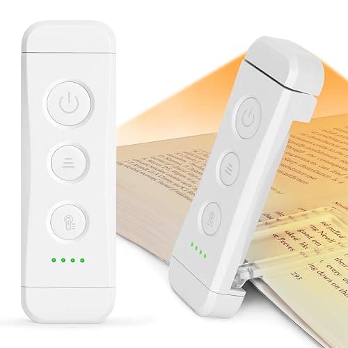 Glocusent USB Rechargeable Book Light - Eye Caring LED Reading Light with 3 Light Colors & 5 Brightness Levels, Compact & Long-Lasting, Ideal Book Light for Night Reading, Book Lovers & Kids - Image 1