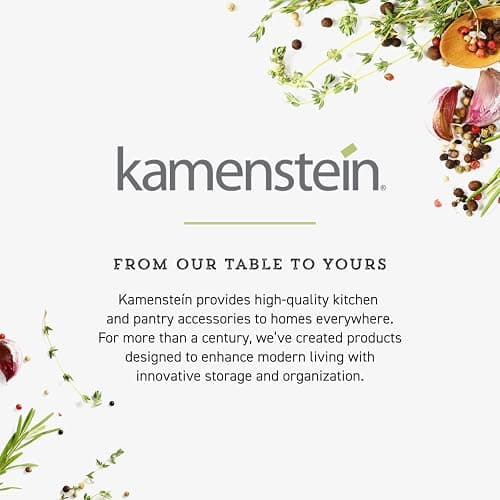 Kamenstein 20 Jar Revolving Countertop Spice Rack with Spices Included, FREE Spice Refills for 5 Years, Polished Stainless Steel with Black Caps, 30020 thumbnail 8