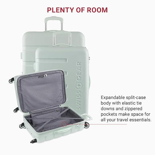 SwissGear 7366 Hardside Expandable Luggage with Spinner Wheels, Clearly Aqua, 3-Piece Set (19/23/27) thumbnail 6