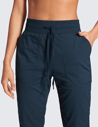 CRZ YOGA Lightweight Straight Leg Workout Pants for Women 28"/30"/32" - Ruched Casual Work Athletic Joggers with Pockets thumbnail 6