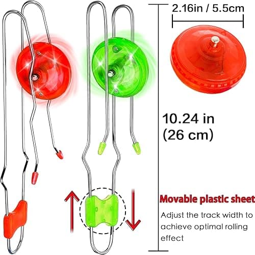 Stocking Stuffers for Kids Toys Boys 3pcs Light Up Gyro Wheel Toy Birthday Gifts for Men, Magic Rail Twirler Magnetic Yoyo Spinner Sensory Fidget Toys for Kids Ages 3-5-7 4-8-12 Year Old Boys & Adults thumbnail 3