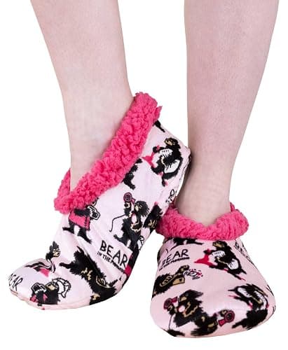Lazy One Fuzzy Feet Slipper Socks for Women, Cute Fleece-Lined House Slippers, Non-Skid Slipper Socks thumbnail 5