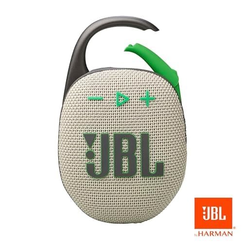 JBL Clip 5 - Ultra-Portable, Waterproof & Dustproof Bluetooth Speaker, Big Pro Sound with Punchy bass, Integrated Carabiner, Up to 12 Hours of Play, Made in Part with Recycled Materials (Sand) thumbnail 6