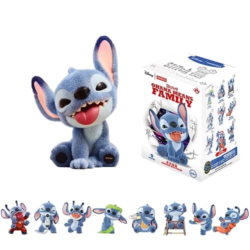MINISO Disney Stitch Naughty Stitch Series Blind Box Figures, Random Design Collectible Flocked Figures Home Decorations, Holiday Birthday Gifts for Collectors and Fans, Single Box - Image 1