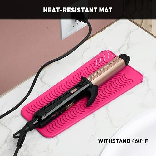 ZAXOP Resistant Silicone Mat Pouch for Flat Iron, Curling Iron,Hot Hair Tools (Hotpink) thumbnail 4