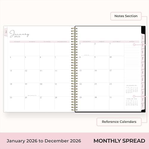 Blue Sky Rachel Parcell 2026 Weekly and Monthly Planner Calendar, January 2026 - December 2026, 8.5" x 11", Clear Pocket Cover, Durable Twin Wire Binding, Laminated Tabs, Storage Pocket, Stickers, Ana thumbnail 4