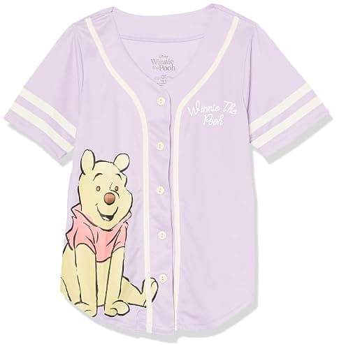 Disney Girls' Disney's Girls Winnie The Pooh Hunny Baseball Jersey Mesh Button Down Shirt - Image 1