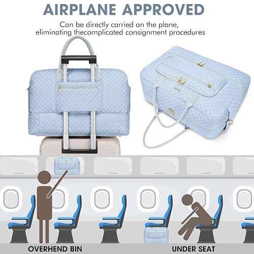 Travel Duffle Bag Weekender for Women - Carry-On Overnight Bag Personal Item Bag with Shoe Compartment & Wet Pocket Large Weekend Tote Bags with Toiletry Bag Hospital Bags for Labor and Delivery thumbnail 5
