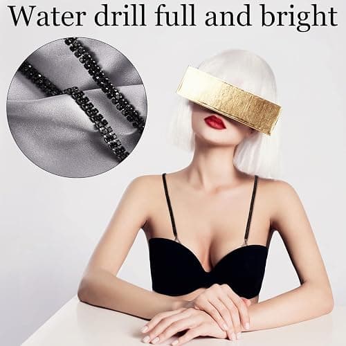 SATINIOR 3 Pairs Rhinestone Bra Straps, Crystal Lingerie Straps Tops Nonskid Adjustable Detachable Chain for Women Dress thumbnail 3