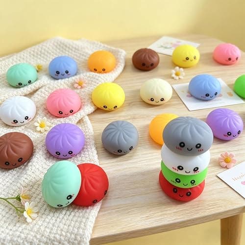 24PCS Dumpling Squishy Pack, 12 Colors 2 Each – Taba Squishies Kawaii Squishy Fidget Toys for Kids, Cute Squishy Dumpling Stress Relief Party Favors Birthday Gifts thumbnail 7