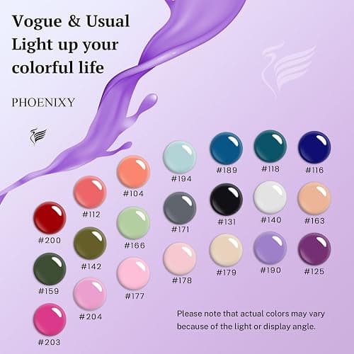 phoenixy 24 PCS Gel Nail Polish Set, Spring 21 Colors 7ml Gel Nail Polish Kit with Base Glossy Matte Top Coat Black Gray Red Nail Kit Gifts for Women thumbnail 2