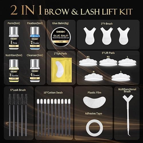 Lash Lift Kit, Eyebrow Lamination Kit, Eyelash Perm Kit, 2 in 1 Professional Eyelash Curling Lash Extension & Eyebrow Lift Kit, Eyelash Lift Kit at Home Diy & Salon, Lasts For 6-8 Weeks (Black) thumbnail 4