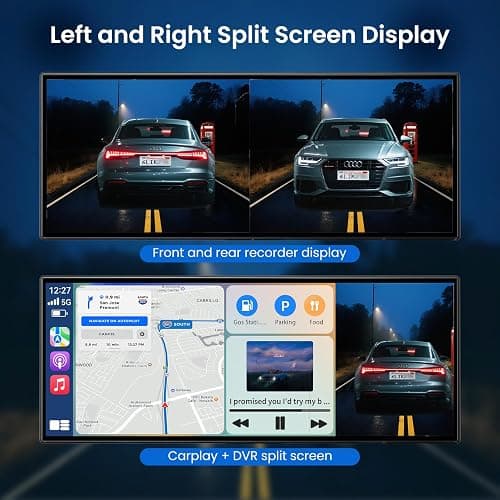 Largest 11.5 inch Wireless CarPlay Screen for Car, A-pple CarPlay & Android Auto HD Touchscreen with 4K Dash Cam/1080P Backup Camera/Navigation/Bluetooth/Voice Control/FM/Mirror Link,for All Vehicles thumbnail 6