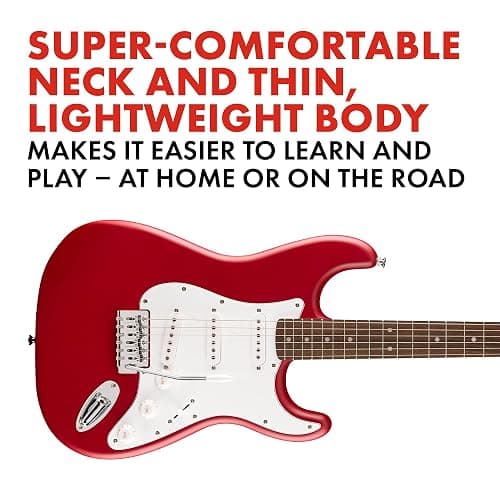Fender Squier Stratocaster Beginner Electric Guitar, Dakota Red Matte | Starter electric guitar, 2-year warranty, free lessons included, matte finish, kids and adults, Squier Stratocaster thumbnail 3