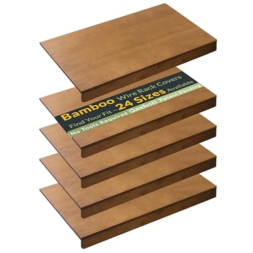 Gashell Wire Shelf Covers, Bamboo Wire Rack Covers for Pantry, Closet (4pcs, 24" W x 16" D) - Image 1