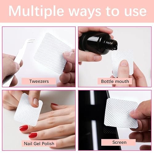 1500 Pcs Lint Free Nail Wipes, White No Lint Nail Wipes for Gel Nails Lint Free Polish Remover Wipe Eyelash Extensions Glue Nails Cleaning Pads Supplies thumbnail 6