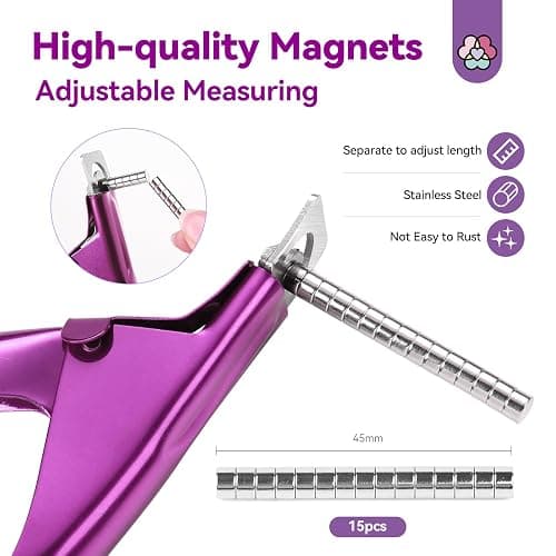 Saviland Acrylic Nail Cutters for Nail Tips: Rose Acrylic Nails Clipper with Sizer Magnets Nail Cutter 15PCS Sharp Nail Tech Supplies Nail Trimmer Manicure Tool Nail Accessories Women Salon Home thumbnail 6