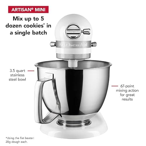 KitchenAid Artisan Mini 3.5 Quart Tilt-Head Stand Mixer - KSM3316X - White thumbnail 5