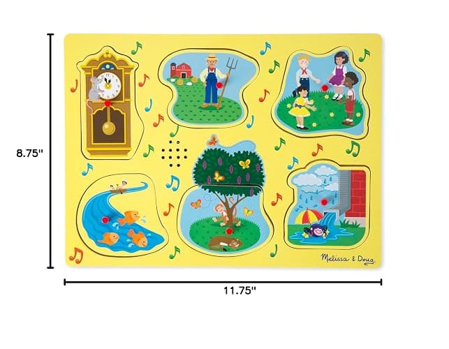 Melissa & Doug Nursery Rhymes 1 Light-Activated Sound Puzzle - 6 Pieces thumbnail 3