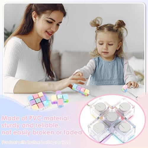 4 Pcs Adult Keyboard Clicker Toys, Portable Mechanical Keyboard Keychain Toy, Decompression Toys, Funny Cube Key Button Stress Relief for Adults Present to Relief Pass Time thumbnail 5