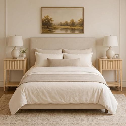 RIHHA Natural Oak 15.4" Wide Small Nightstand with Drawer,Open Shelf,Fluted | Light oak tone, ribbed fluted front, 11.8-inch slim depth, concealed storage, airy fit for bedside, sofa side, or chair side thumbnail 8
