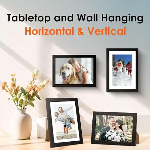 FIXSMITH 5x7 Picture Frame Set of 4, Photo Frame with HD Plexiglass, Display Pictures 4x6 with Mat or 5x7 Without Mat Multi Picture Frames Collage for Tabletop or Wall Display, Black thumbnail 7