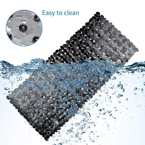 SONGZIMING Non-Slip Pebble Bathtub Mat Black 16 W x 35 L Inches (for Smooth/Non-Textured Tubs Only) Safe Shower Mat with Drain Holes, Suction Cups for Bathroom thumbnail 4