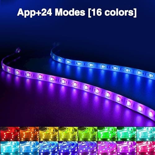 FUPT 2M Ruban Led, Bande Led 5050 RGB, Télécommande Multicolore Flexible Led Ruban, Synchronisé Avec La musique, Convient Pour La Musique A La Maison, Salon, Cuisine thumbnail 7