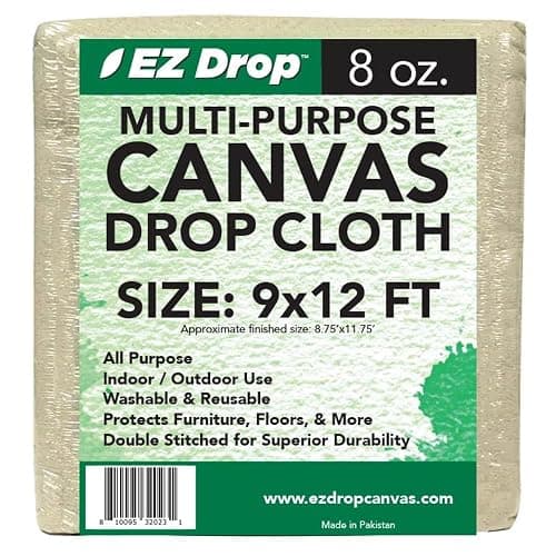 EZ Drop Painter's Large Canvas Fabric Drop Cloth for Painting (9 ft. x 12 ft.) thumbnail 2