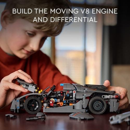 LEGO Technic Koenigsegg Jesko Absolut Grey Hypercar, Sports Car Building Toy Set for Boys and Girls, Vehicle Racing Car for Kids, Buildable Model Kit, Sports Car Toy, Motor Enthusiasts’ Gift, 42173 thumbnail 3