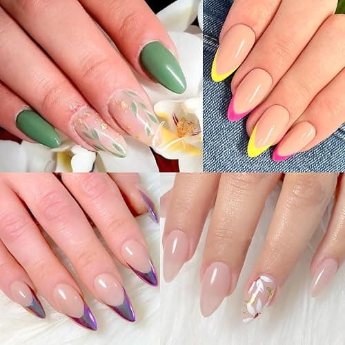 UNA GELLA Almond Fake Gel Nail Tips, 216pcs Medium Almond Pre Shaped Nails Tips for Long-Lasting Acrylic Nails, Perfect for DIY At Home French Style Nail Salon 12 Sizes thumbnail 2