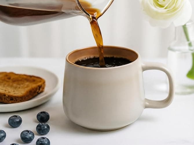 Ava Nord Large Ceramic Coffee Mugs Set of 4 | 470 ml Stoneware Coffee Cups | Lead-Free, Non-Toxic | Microwave and Dishwasher Safe | Comfortable Handle | Nordic Design for Tea, Cocoa, Latte | Sage Ash thumbnail 2