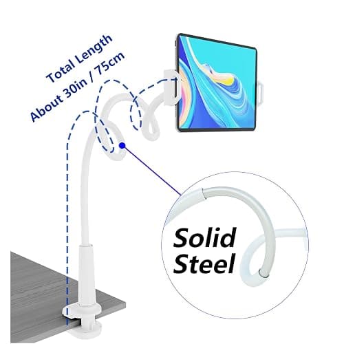 Tablet Stand Holder, Mount Holder Clip with Grip Flexible Long Arm Gooseneck Compatible with ipad iPhone/Nintendo Switch/Samsung Galaxy Tabs/Amazon Kindle Fire HD thumbnail 2