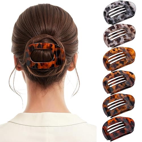 Secroma 6 PCS Flat Hair Clips for Women, French Medium Non Slip Claw Clips | Minimalist Matte Design with Strong Grip for Thick Thin Hair, Keeps Hair Secure for Low Buns, Updos and Everyday Styling - Image 1