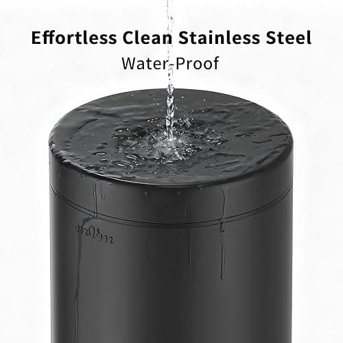 mVm Bathroom Trash Can,1.3 Gallon/5 Lliter Small Trash Can with Lid and Foot Pedal,Soft-Close,Anti-Fingerprin.Step Round Stainless Steel Garbage Can for Bathroom,Bedroom,Office,Living Room(Black) thumbnail 6