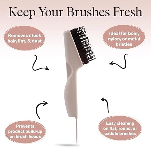 Kitsch Hair Brush Cleaner Tool | Double-Sided 2-in-1 Brush Cleaner for Hair Brushes & Combs | Eco-Friendly Cleaning Tool with Pick & Bristles, Perfect Gifts for Women | Hair Stylist Essentials thumbnail 6