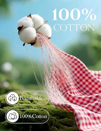 Gihuo Cotton Robes for Women Gingham Long Sleeve Ruffle Trim Bathrobe | Womens Robes Lightweight, Summer Robe, Plaid Bathrobe, Loungewear Sleepwear, Checkered Ruffle Housecoat thumbnail 2