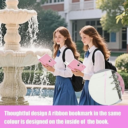 CLDURHGE Diario con Cerradura y Llave en Forma de Corazón, Rosa A6 Cuaderno Secreto, Diario Secreto para niña, Set de Regalo, Cuaderno con candado de corazón, 1 Unidad, 190x120mm, Color Rosa thumbnail 7