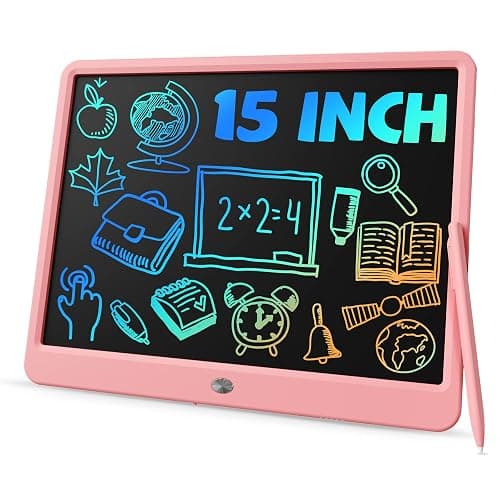TEKFUN Teen Girl Gifts Ideas, 15inch LCD Writing Tablet for Kids Age 8-10 and Up, Doodle Board 4 5 6 7 Year Old Girl Toys, Mothdays Day Gifts Homeschool Supplies Easter Gifts for Adults(Pink) - Image 1