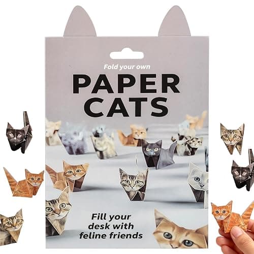 Dreaku Paper Cats Origami Kit, 50pcs DIY 3D Origami Animal Kit, Creative Craft Activity for Adults Kids Animal Lovers, Handmade Cat Desk Decoration Gift (Cat) - Image 1