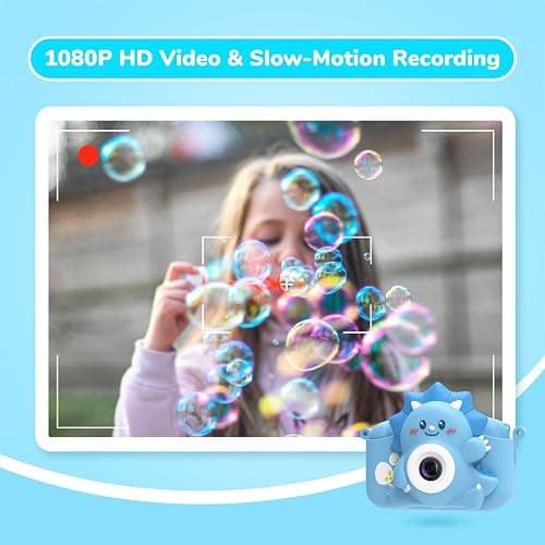 Kinderkamera, HiMont Digitalkamera Kinder mit 32GB TF-Karte & 2.0”-Bildschirm, 1080P Kinder Kamera & Selfie-Videokamera, Geschenke für Geburtstag Weihnachten, Spielzeug für 3-12 Mädchen Jungen (Blau) thumbnail 2