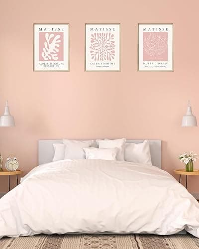 HesenDot Framed Matisse Pink Canvas Wall Art,Abstract Matisse Canvas Wall Decor,16x12IN High Framed Wood Design Print,Minimalist Classic Decor Aesthetic for Living Room,Bedroom,Bathroom Set of 3 thumbnail 9