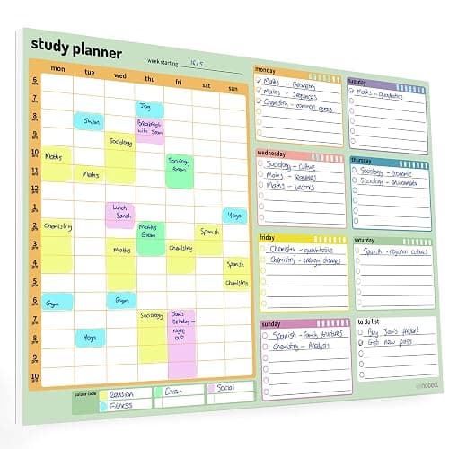 Study and Revision Planner Pad for Students - 52 thick A4 sheets for school, college and university revision and exams - Academic Planner - Image 1