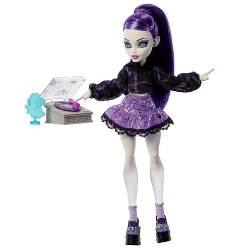 Monster High Self-Scare Secrets Spectra Vondergeist Doll and Accessories Set with 13 Realistic Surprises like Manicure Kit and Record Player, JHK46 thumbnail 5