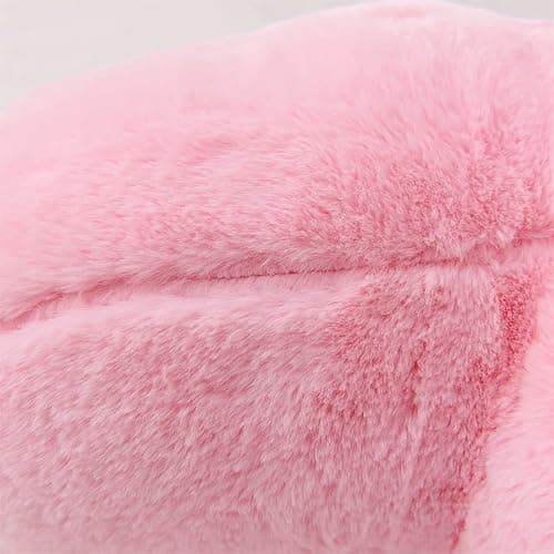 A Nice Night Faux Fur Reading Pillow Bed Wedge Large Adult Children Backrest with Arms Back Support for Sitting Up in Bed/Couch for Bedrest,BabyPink thumbnail 6