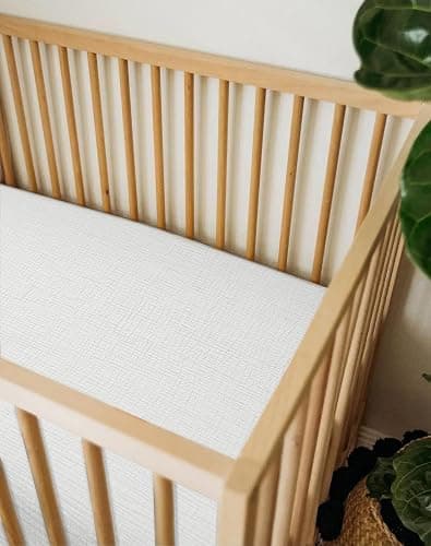 Mini Crib Sheets for Baby Boy Girl 2 Pack, Neutral Mini Crib Mattress Sheet 24" x 38", Muslin Nursery Bedding Soft and Breathable Comfort (White & White) thumbnail 7
