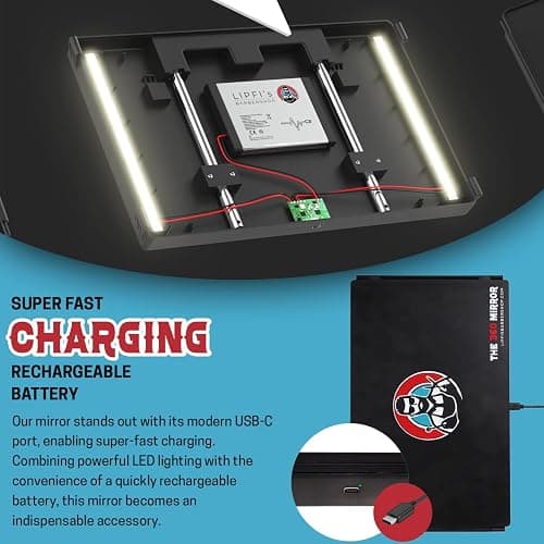 The 360 Mirror - 3 Way Mirror for Self Hair Cutting - Adjustable Trifold Barber Mirro to Cut Your Own Hair - Tri Fold Self Haircut System for Men - Three Sided Mirro for Haircuts (with LED) thumbnail 5